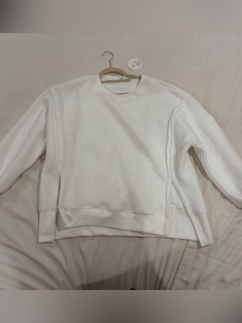 Mango White Crewneck Sweater